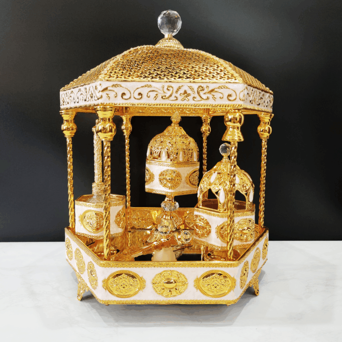 图片1 Traditional Iron & Glass Incense Burner Set (6010)