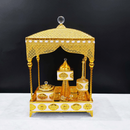 Elegant Iron & Glass Incense Burner Set (6012)