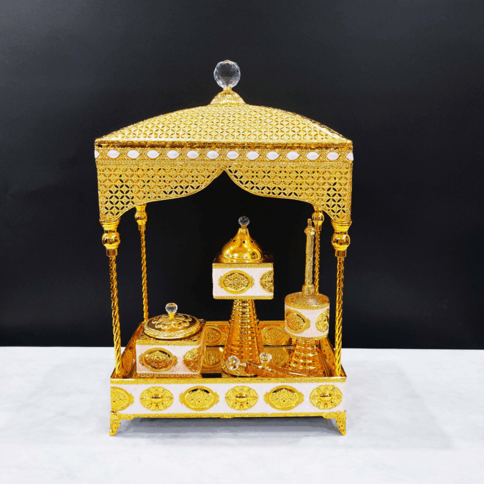 Elegant Iron & Glass Incense Burner Set (6012)