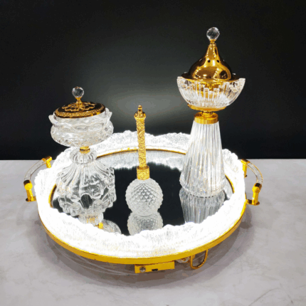 Luminous Crystal & Gold Incense Burner Set (6020)
