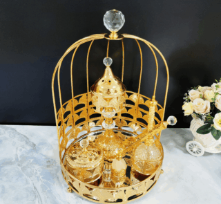 Birdcage-Style LED Incense Burner Set (QBY-80256)