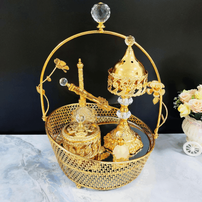 图片1 Round Handle LED Incense Burner Set (QBY-80257)