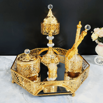 Octagonal Tray LED Incense Burner Set (QBY-80260)