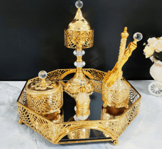 Octagonal Tray LED Incense Burner Set (QBY-80260)