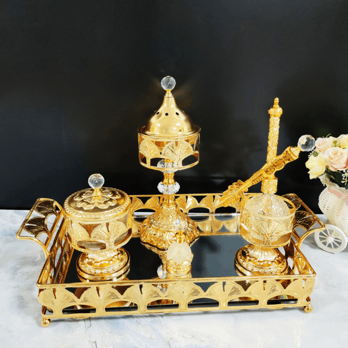 Rectangular Tray LED Incense Burner Set