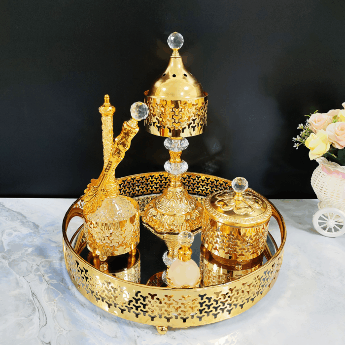 Round Tray LED Incense Burner Set