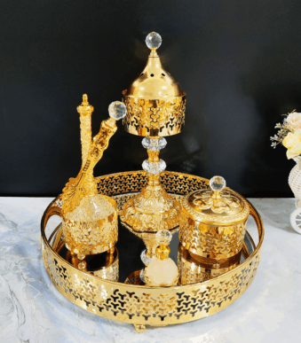 Round Tray LED Incense Burner Set