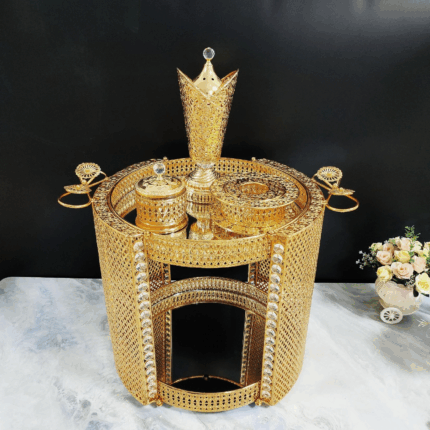 Round Bowknot Coffee Table Incense Set (QBY-80263) – Elegant Fusion of Tradition & Festivity for Indian Homes