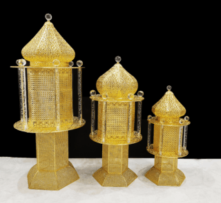 Hexagonal acrylic incense burner with lid